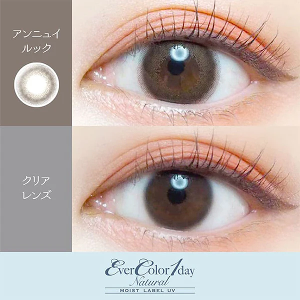 EverColor 1 Day Natural Moist Label UV Contact Lenses Ennui Look - Image 3