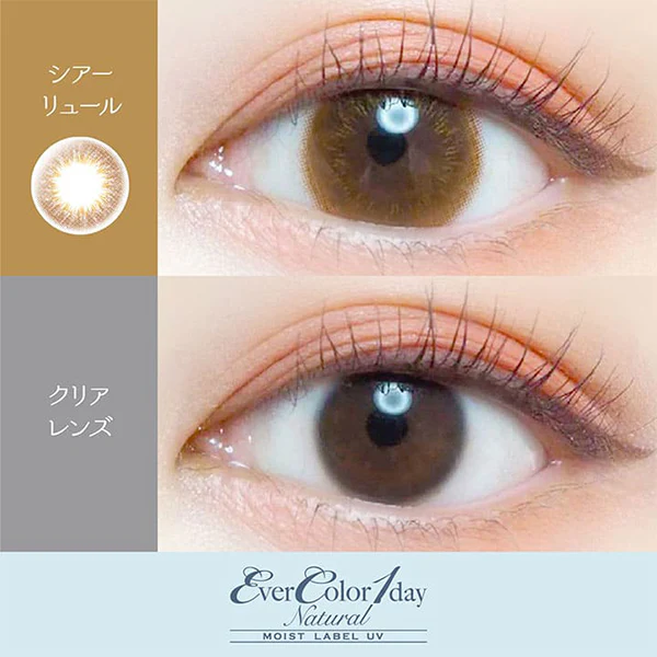 EverColor 1 Day Natural Moist Label UV Contact Lenses Sheer Lueur - Image 3
