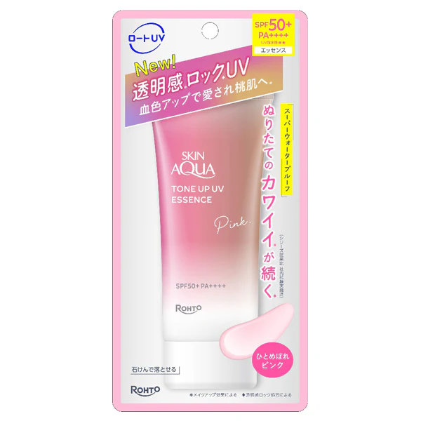 Rohto Skin Aqua Tone Up UV Essence Pink