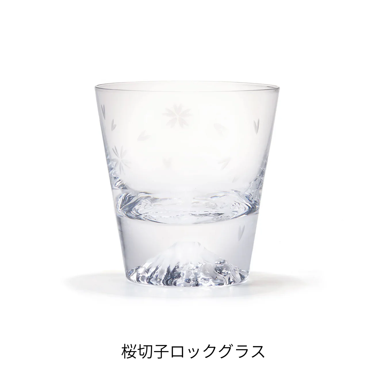 Tajima Glass Sakura Kiriko Mt. Fuji Glass